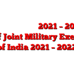 संयुक्‍त सैन्‍य अभ्‍यास 2021 – 2022 || List of Joint Military Exercises of India 2021 – 2022